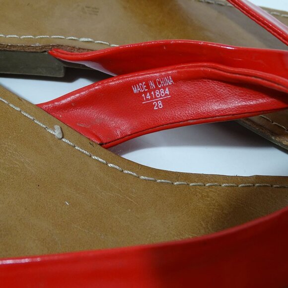 American Eagle by Payless Red Flip Flop Thong Sandals Women Size 7 Flats - Picture 4 of 6